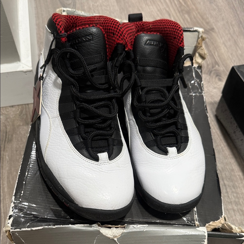 Jordan Men’s White, Black & Red High-Top Sneakers